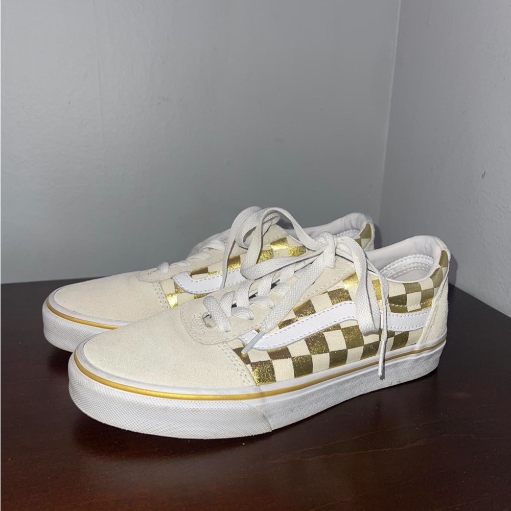 Cream and Gold Vans